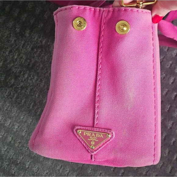 💖PRADA Pink Canvas Crossbody/Handbag, shoulder Authentic - Picture 7 of 16